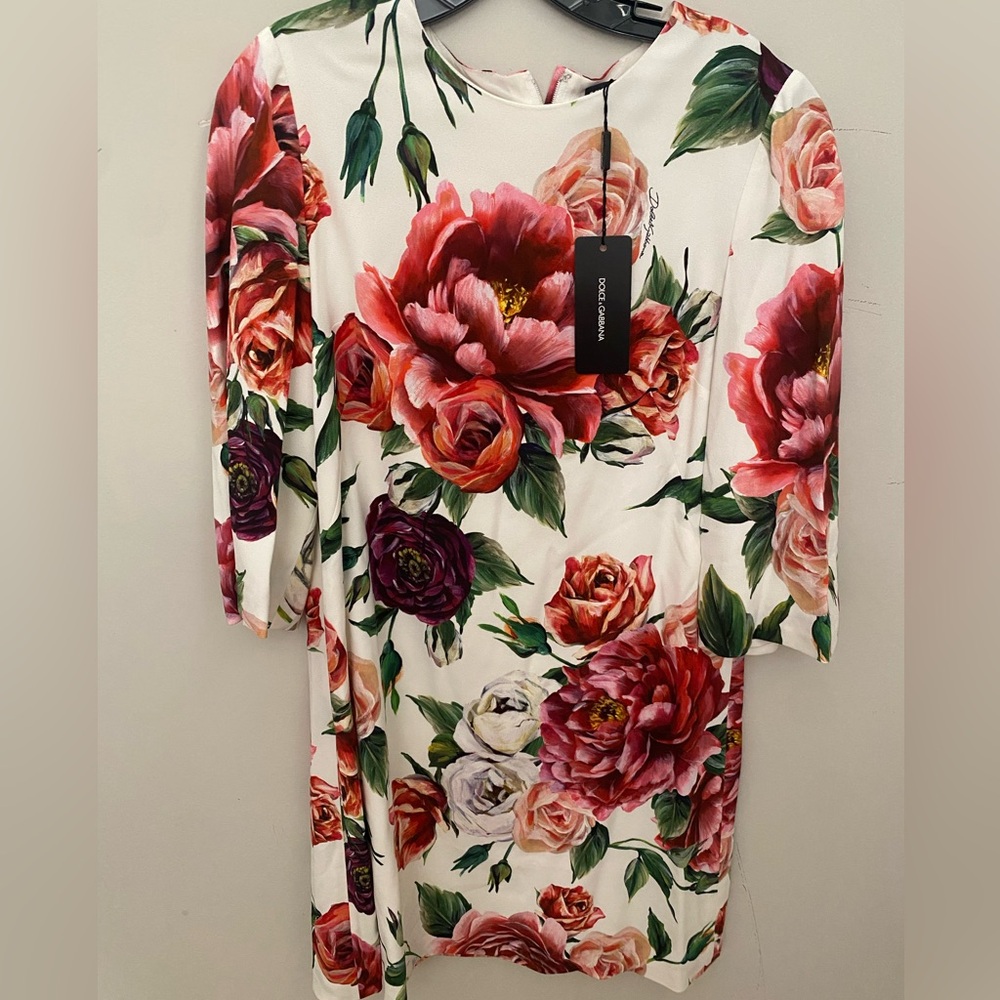 Dolce Gabbana Floral Crepe Dress NWT
